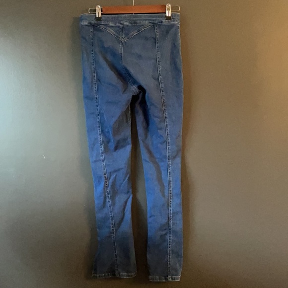 Free People High Rise Slit Hem Boot Cut Jeans - Picture 3 of 4